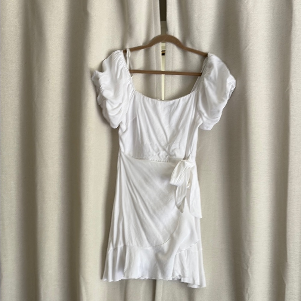 White Mini Tie Dress